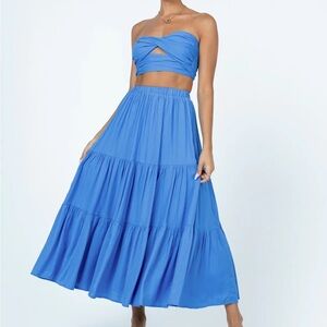 Blue skirt and crop top set